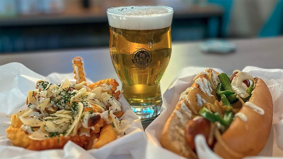 beer and food items