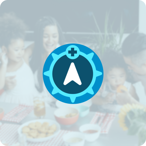 Hero image of a family, and Care Guidance logo