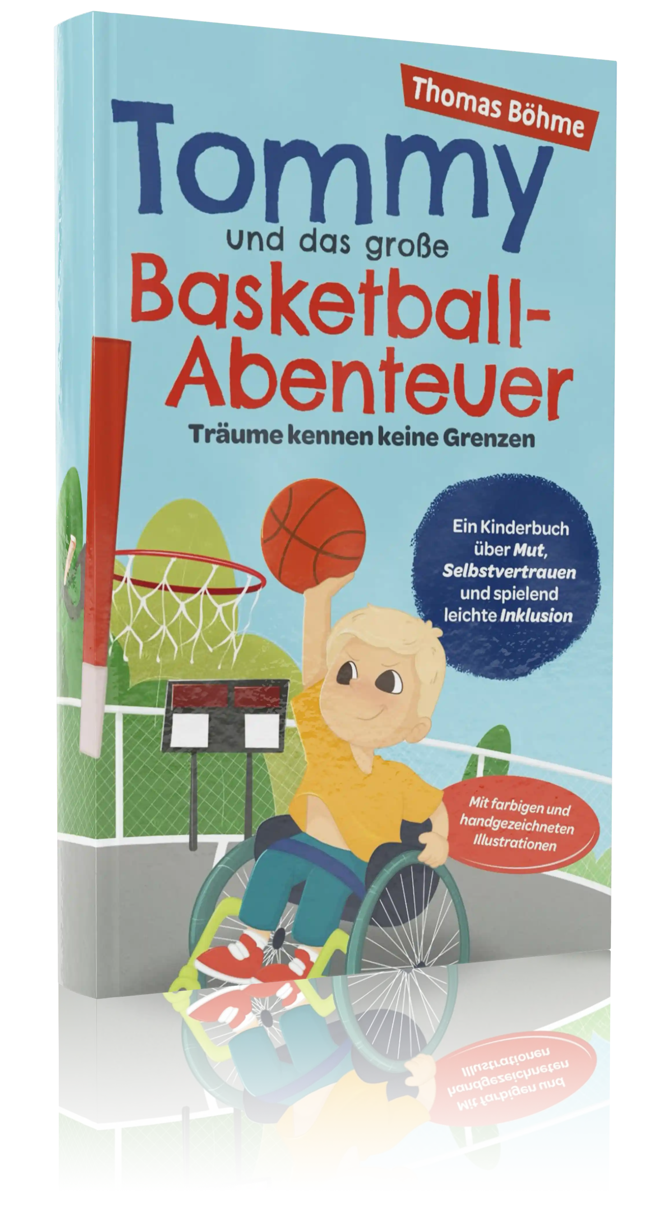 Buchcover Mockup von Tommy und das große Bastekballabenteuer