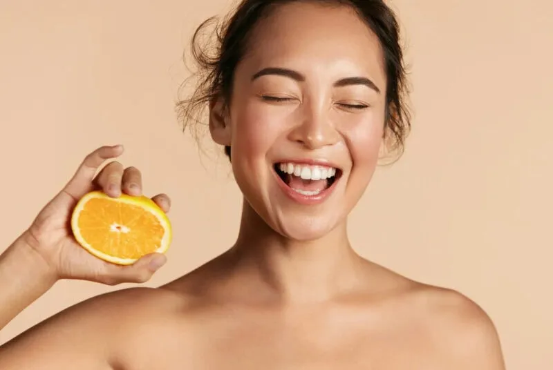 Viatmins from fruit help create healthy skin