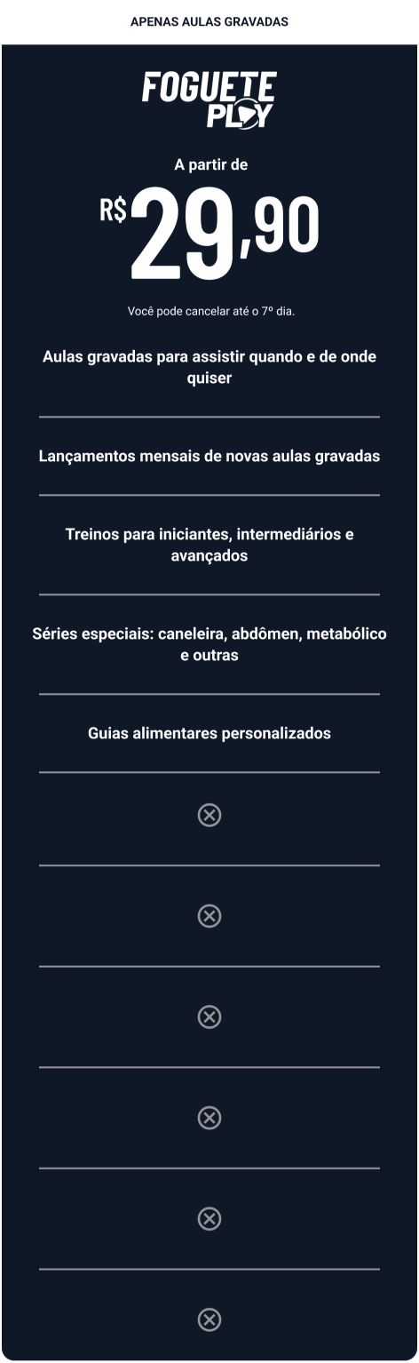Apenas aulas gravadas