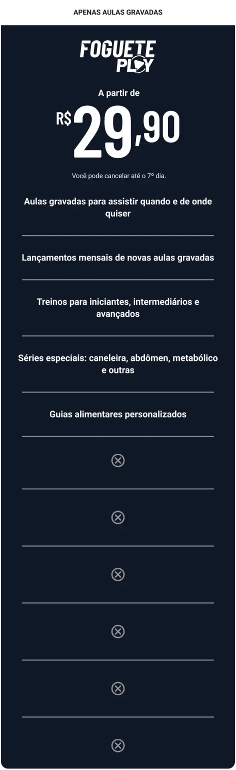 Apenas aulas gravadas