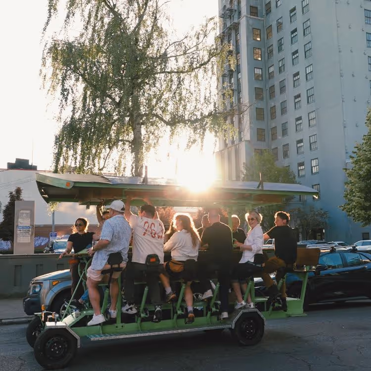 Portland Party Bike Tour on the streets of east side Portland. 
