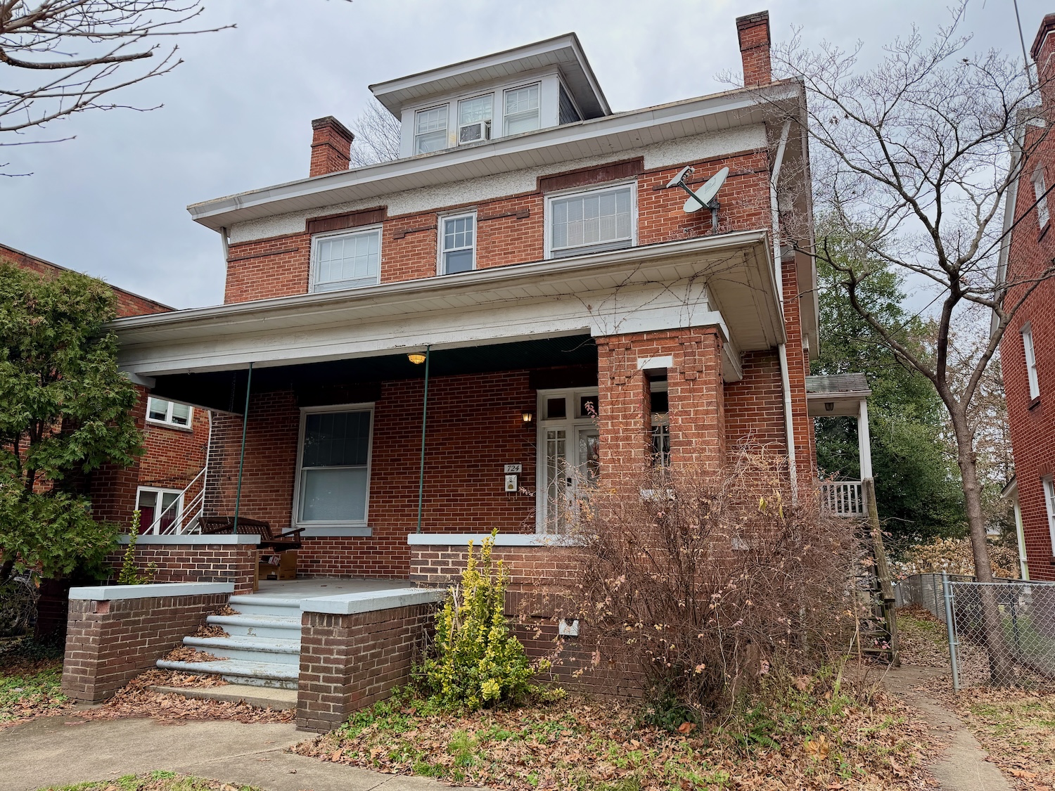 A classic Huntington quad in a well-established neighborhood. Brick quad at 724 Jefferson Avenue in Huntington, West Virginia.