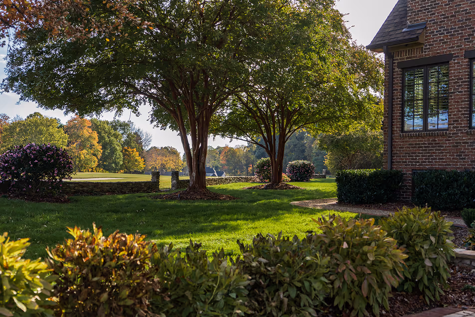 A yard made beautiful by landscaping services in Greensboro, NC.