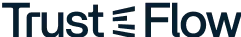 Logo avec le texte Trust E Flow en style noir et bleu.