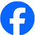 Icône du logo Facebook blanc sur fond bleu circulaire.