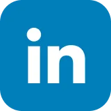 Icône du logo LinkedIn blanc sur fond bleu.