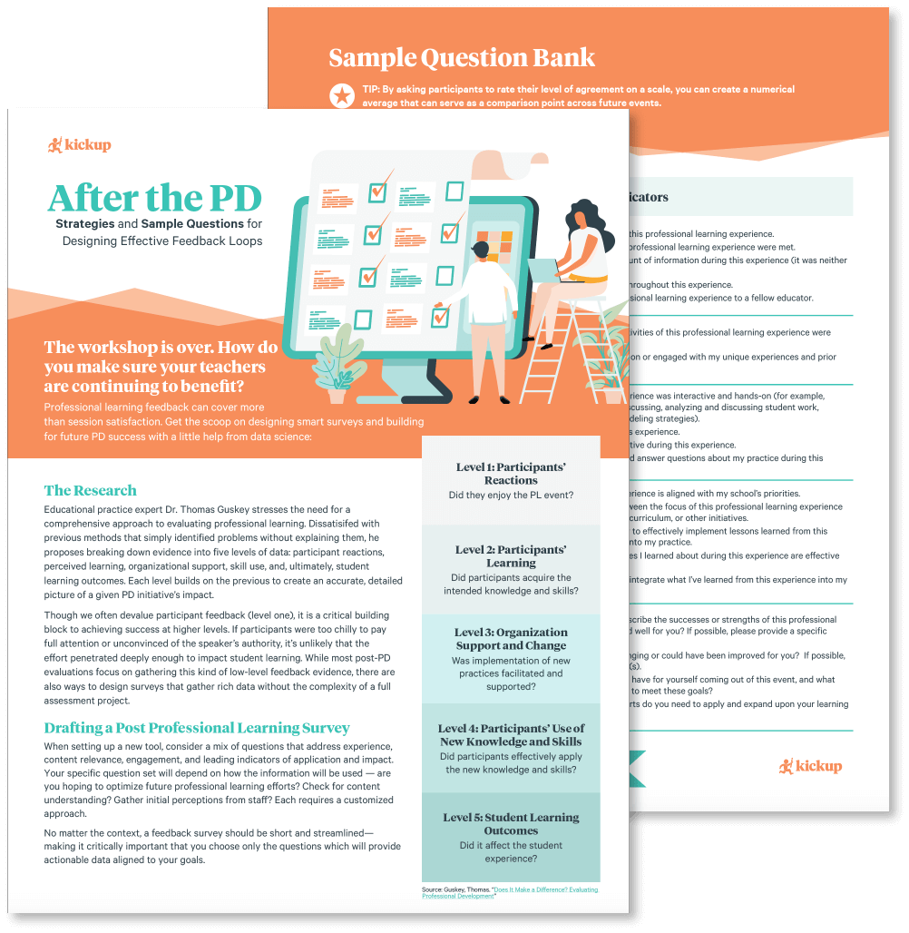 KickUp PD Feedback Question Bank and Guide
