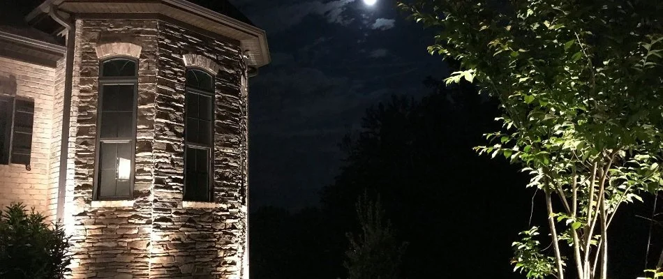 Home Illuminated With Outdoor Lights