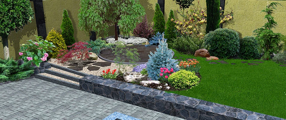 3D rendering for a landscape in Kernersville, NC.