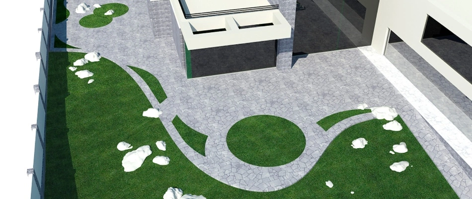 Rendering for patio installation in Jamestown, NC.