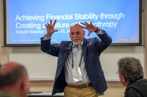 A presentation in progress.