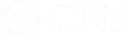 CNS logo featuring a stylized butterfly inside a laurel wreath next to the letters CNS.