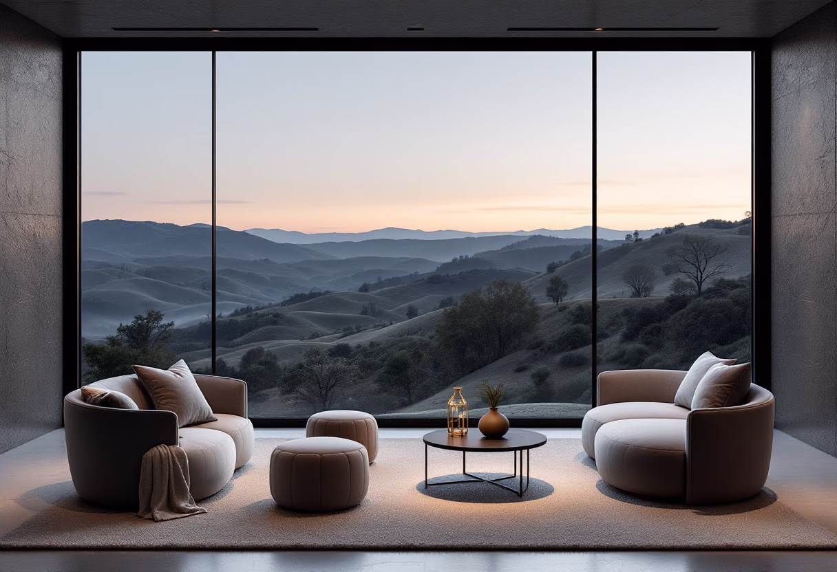 [background image] image of a nature scene visible through office windows (for a personal coach & consultant).