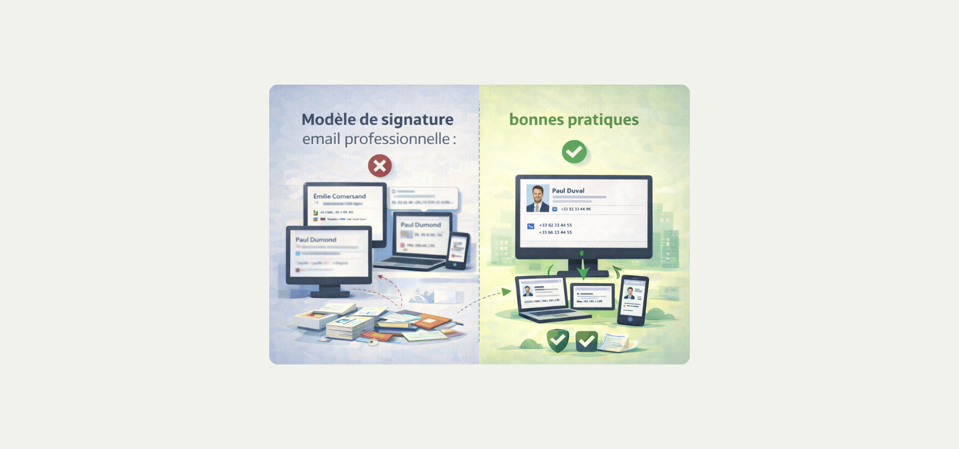 Modèles de signatures mails, bonnes pratiques.