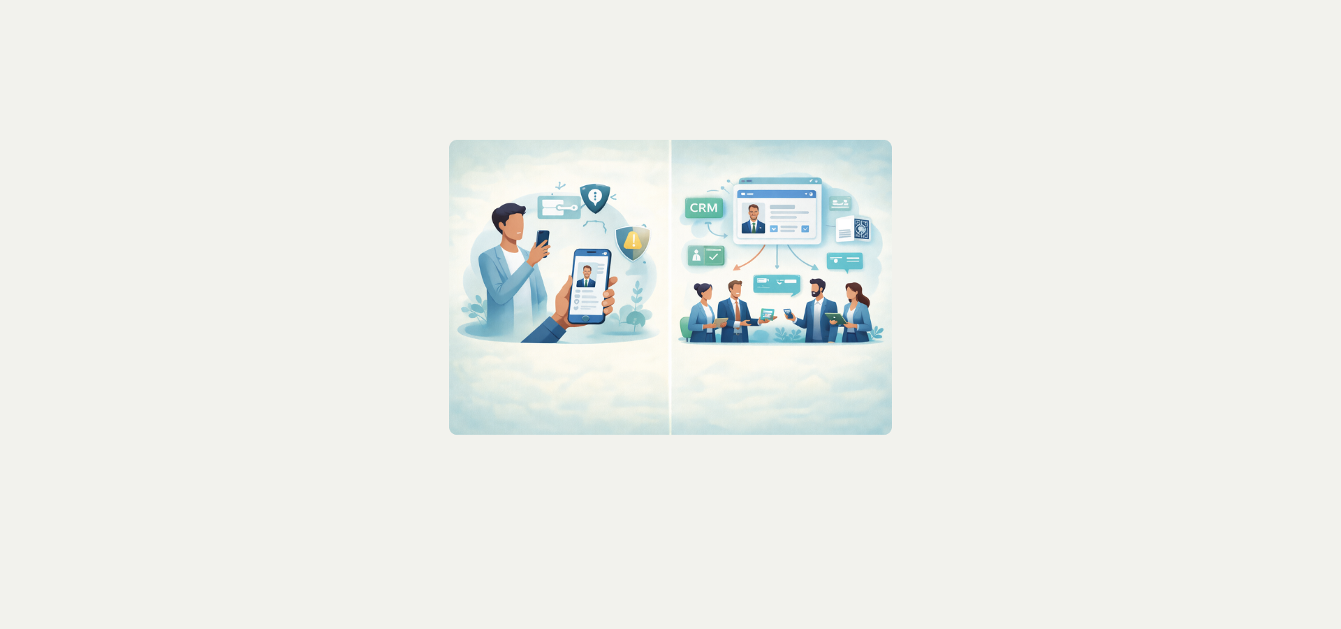 Visuel représentant les limites d’une carte de visite digitale gratuite face à une solution structurée pour entreprise.