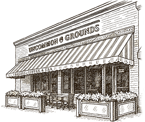 Storefront of cafe
