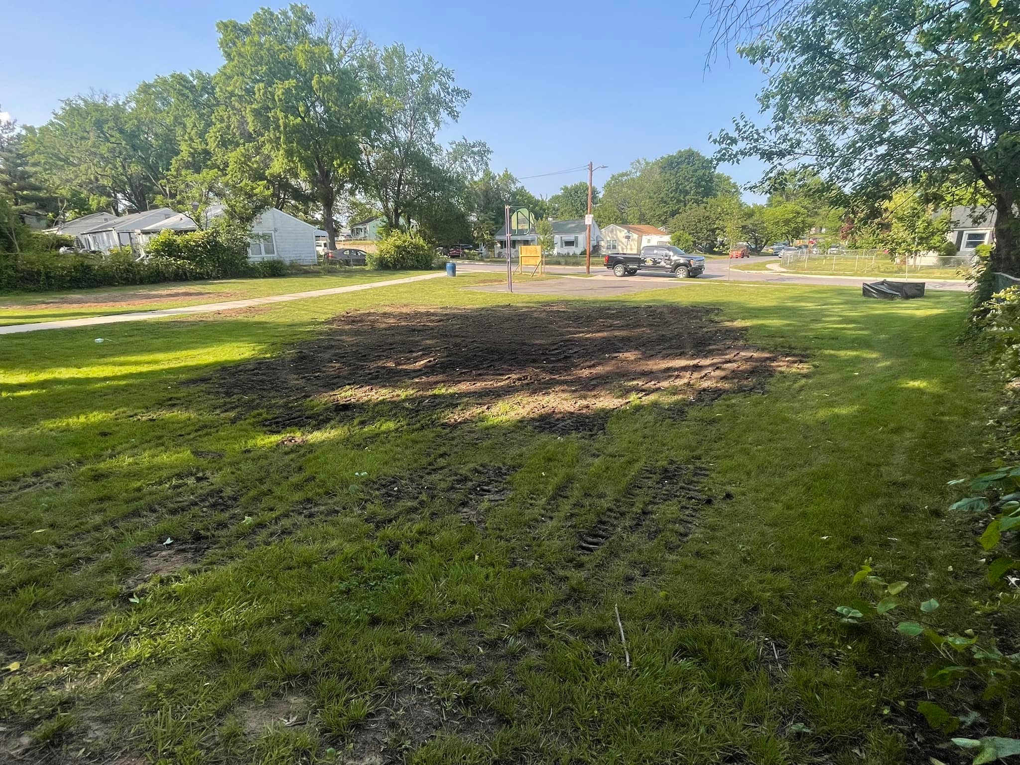A cleared lot of land