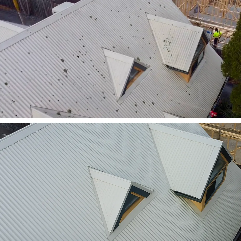 Ultra exterior cleaning employee using a pressure cleaner