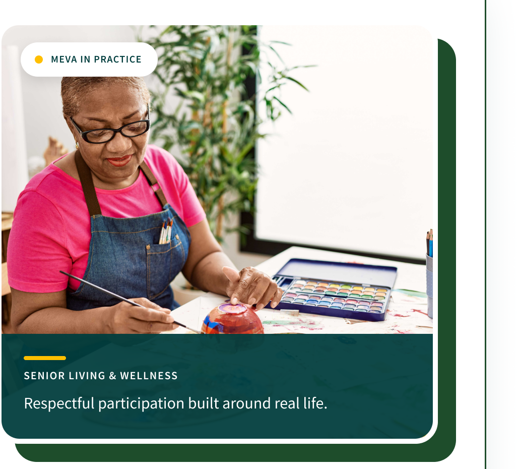 Senior living audience example card