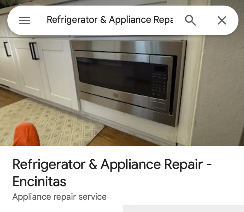 Appliance repair Google Business Profile Screenshot