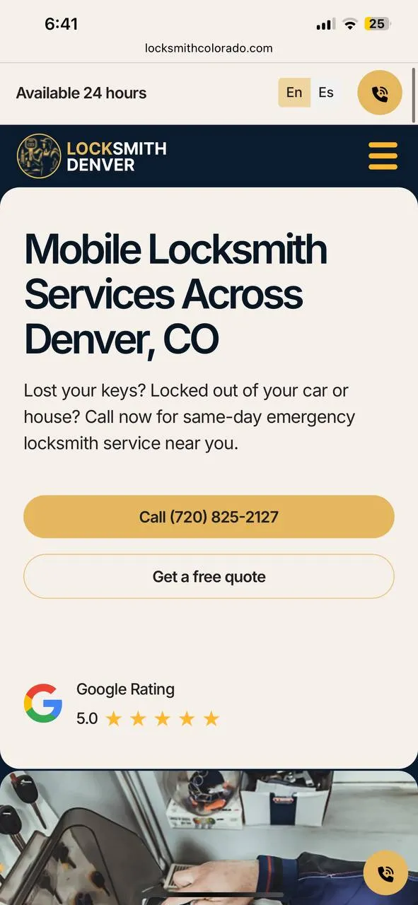 Locksmith Website mockup 