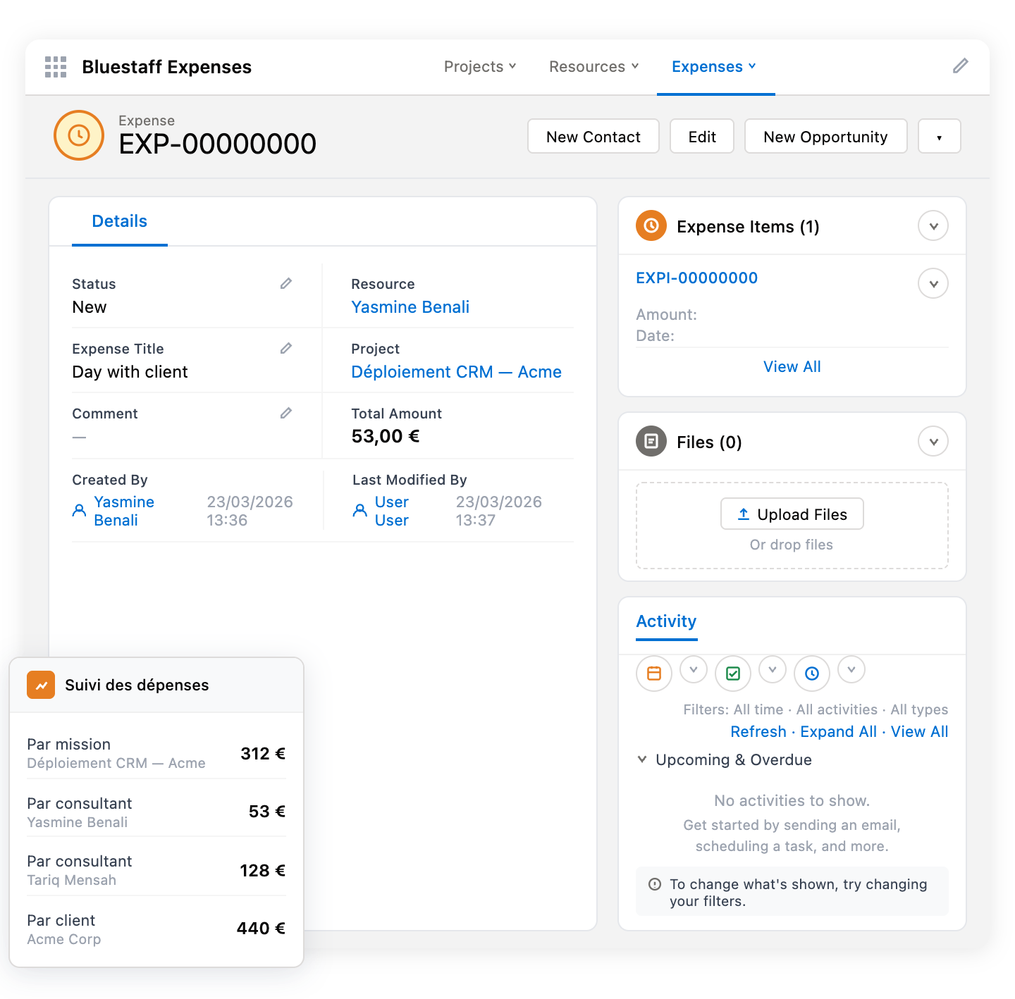 Notes de frais - Bluestaff