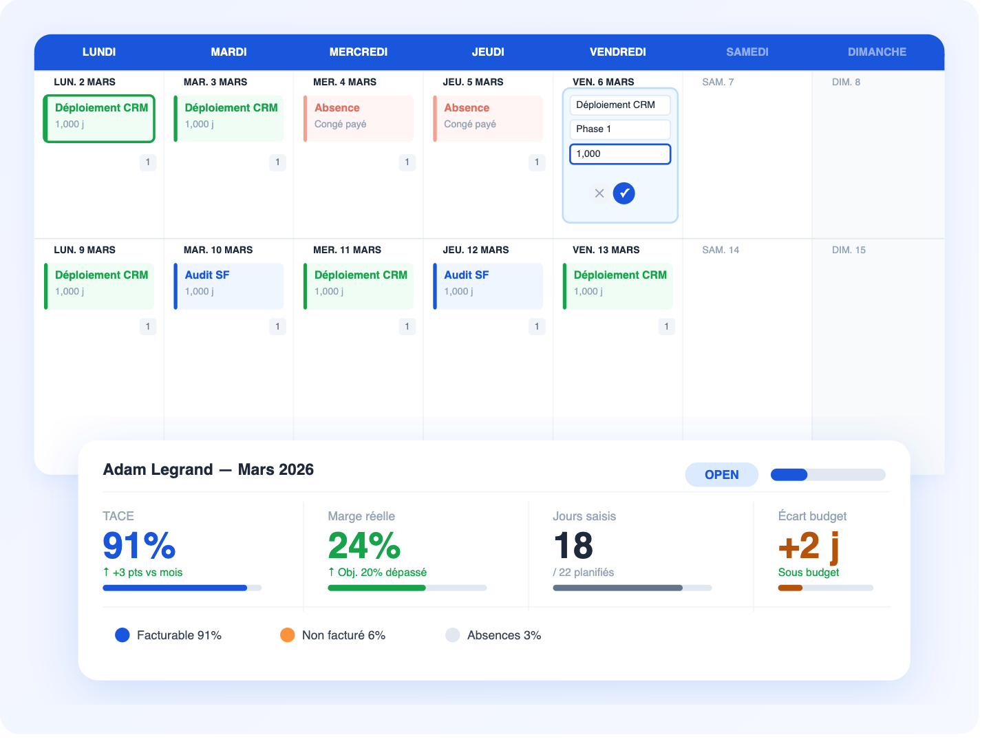 Feuille de temps - BlueStaff