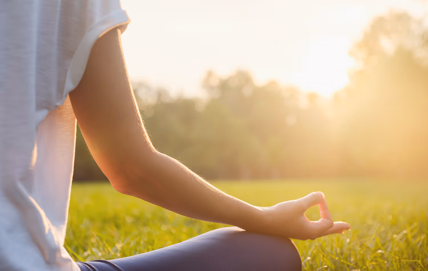 Meditation Therapy on grass