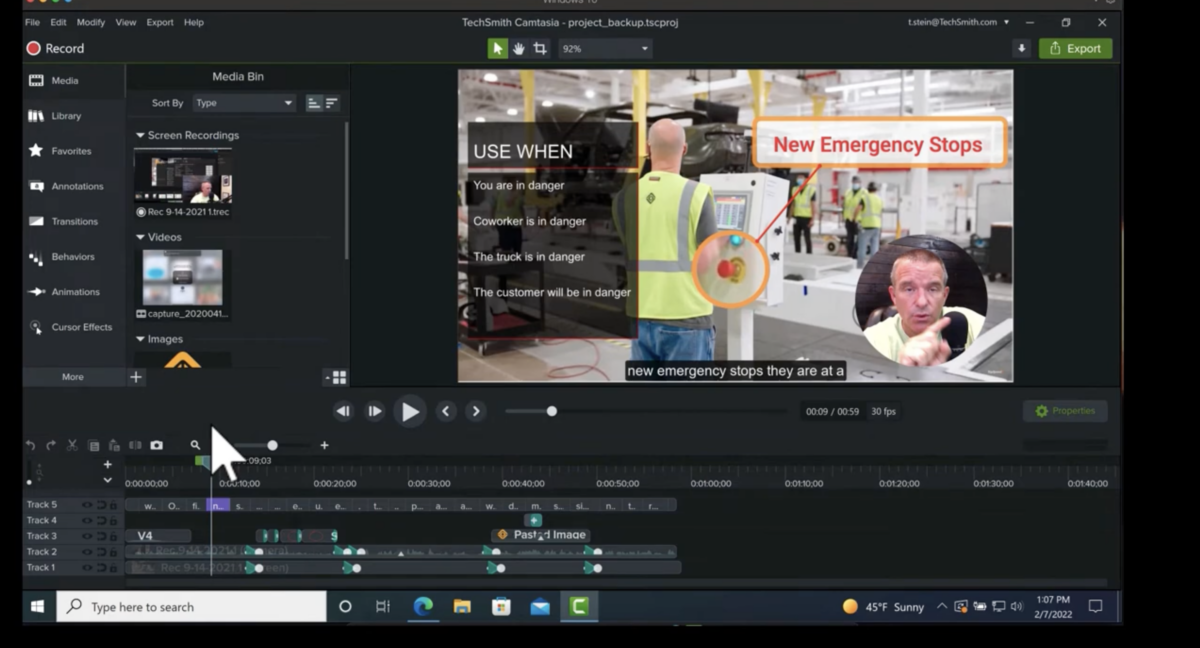 Camtasia instructor-led video