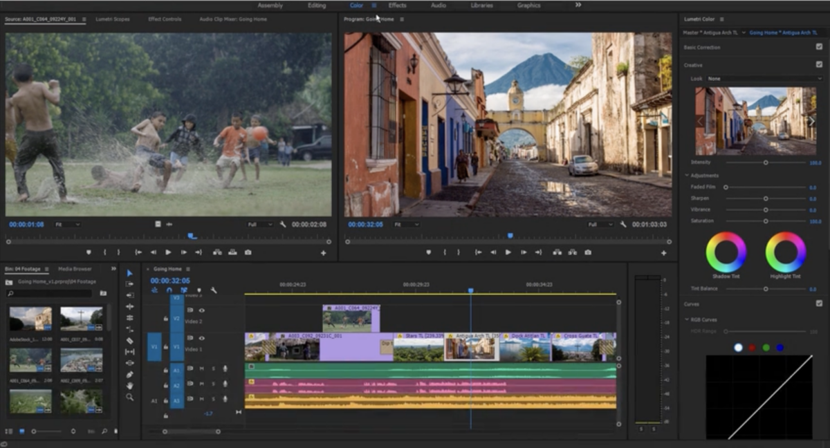 Adobe Premiere user interface