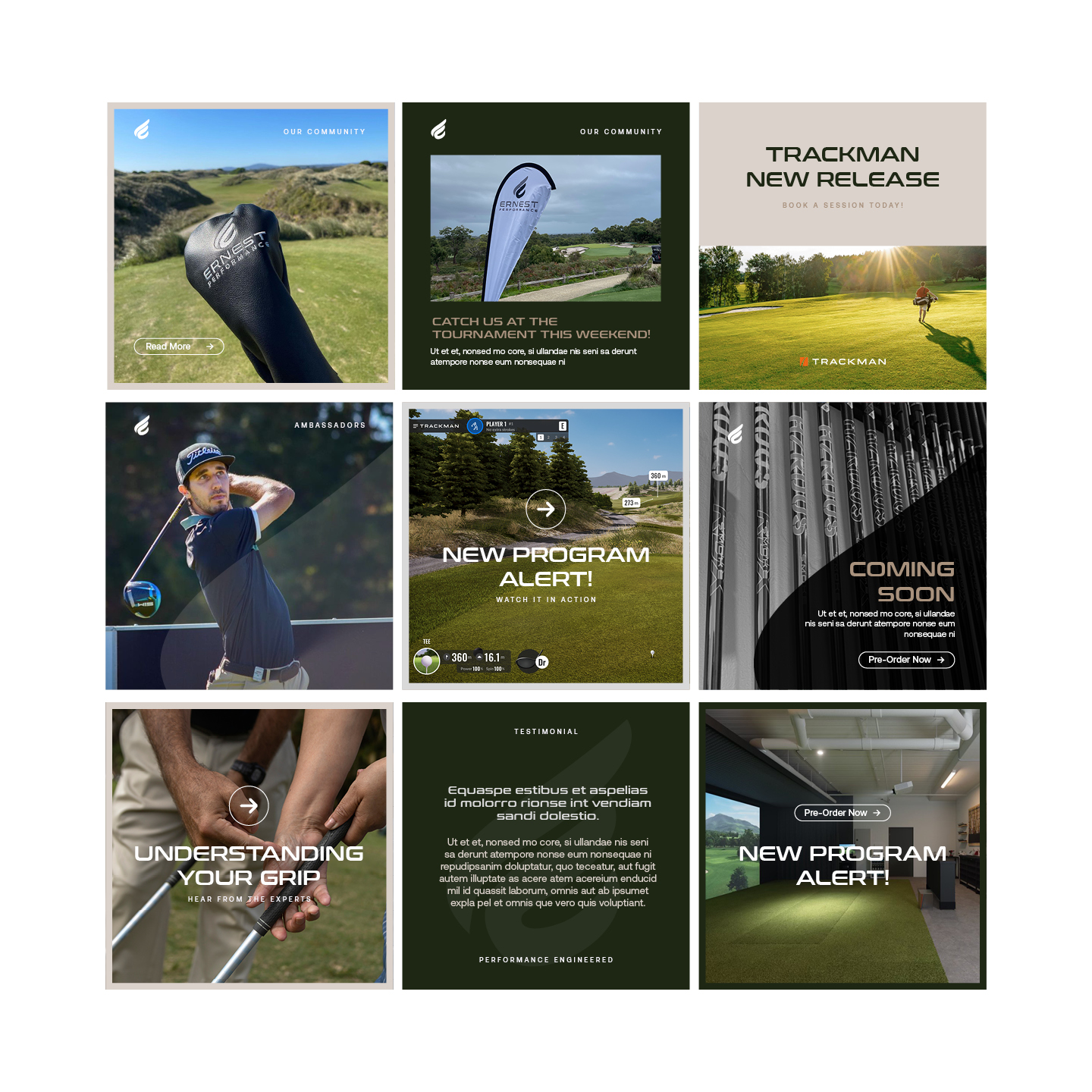 Ernest Performance brand collateral design