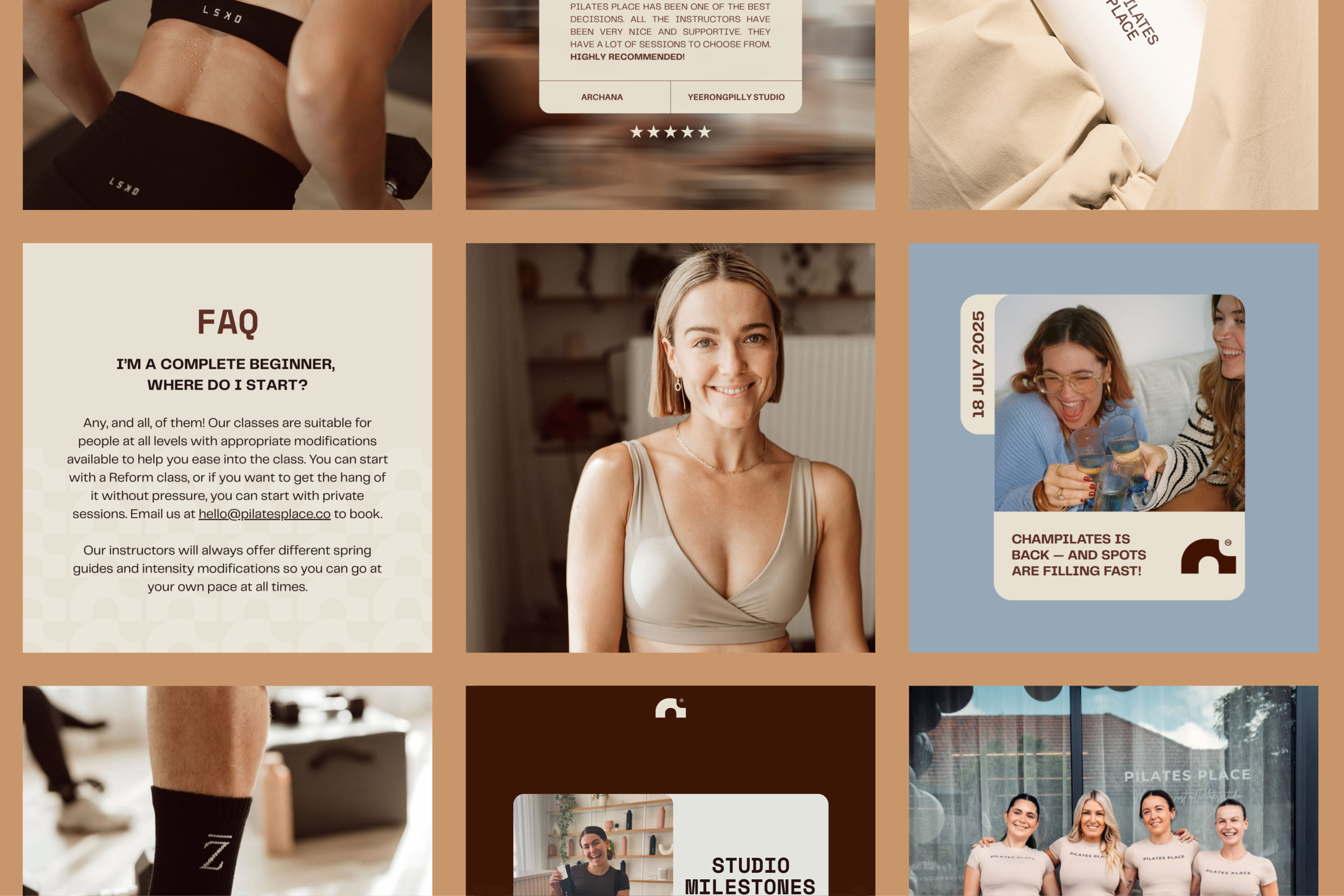 Pilates Place wellness community branding