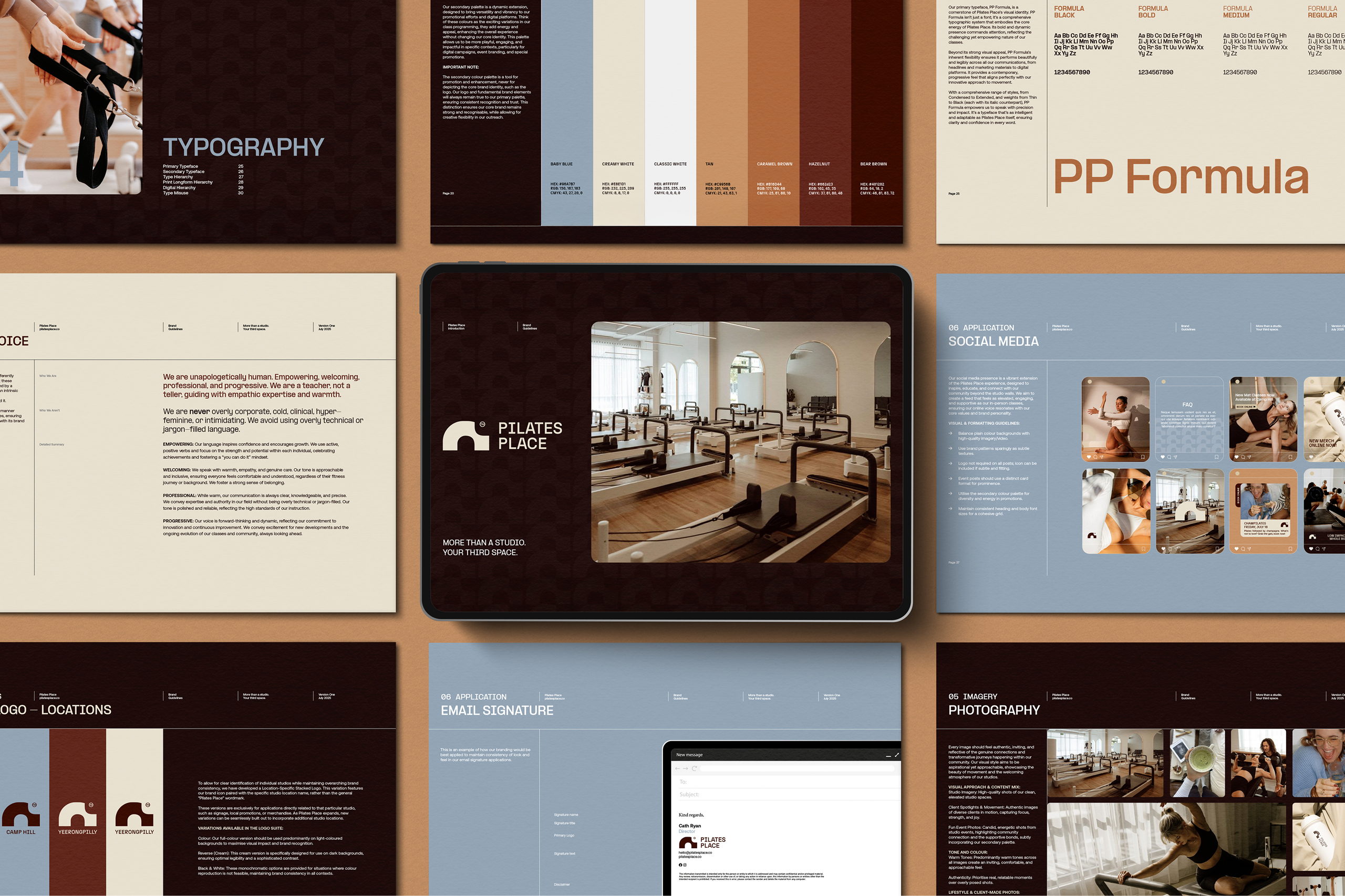 Pilates Place brand stationery design