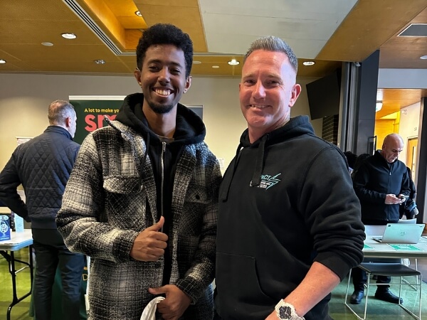Ryan McKay and one of the young people from the community at the Career Expo 2025 hosted by Youth Projects and Brimbank Council