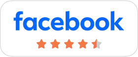 Facebook logo with a 4.9-star rating.