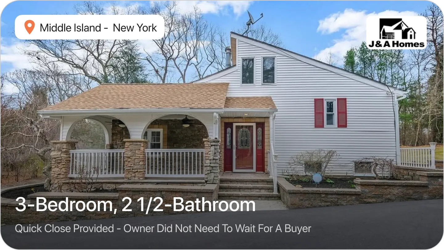 An Image of a White split-foyer house in Middle Town, NY, sold by J&A Homes