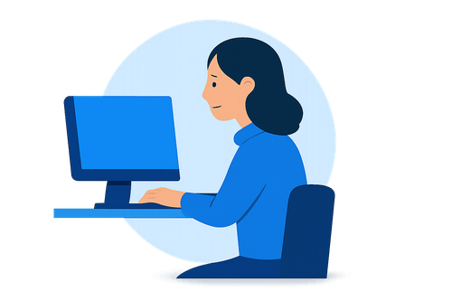 Female IT professional working on a computer – Aeroconnect MSP in Sydney.