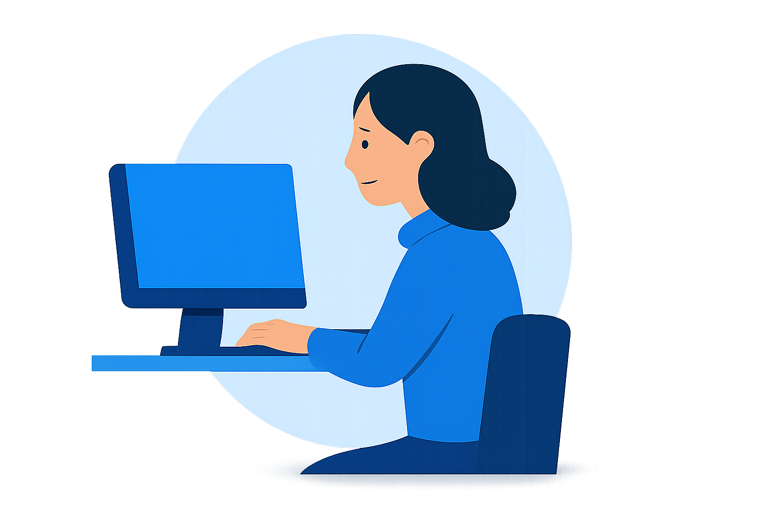 Female IT professional working on a computer – Aeroconnect MSP in Sydney.