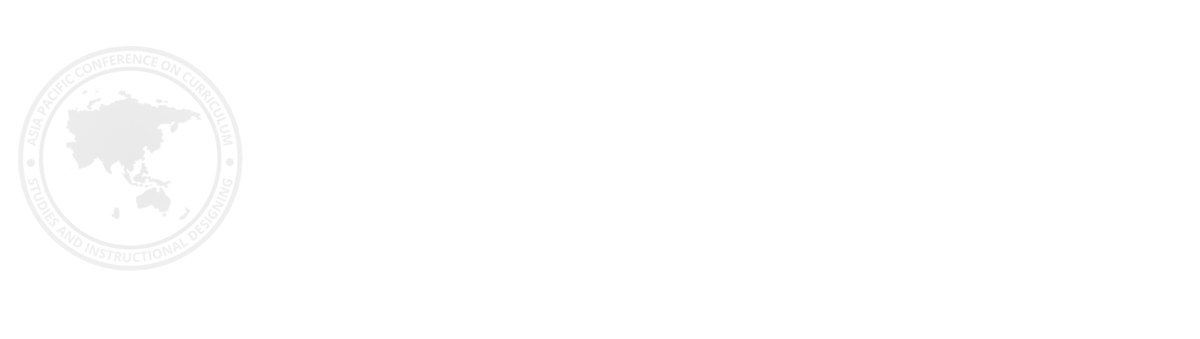 The APCCSID, which is a simple white map of the world, encircled in the words "Asia Pacific Conference on Curriculum Studies and Instructional Designing"