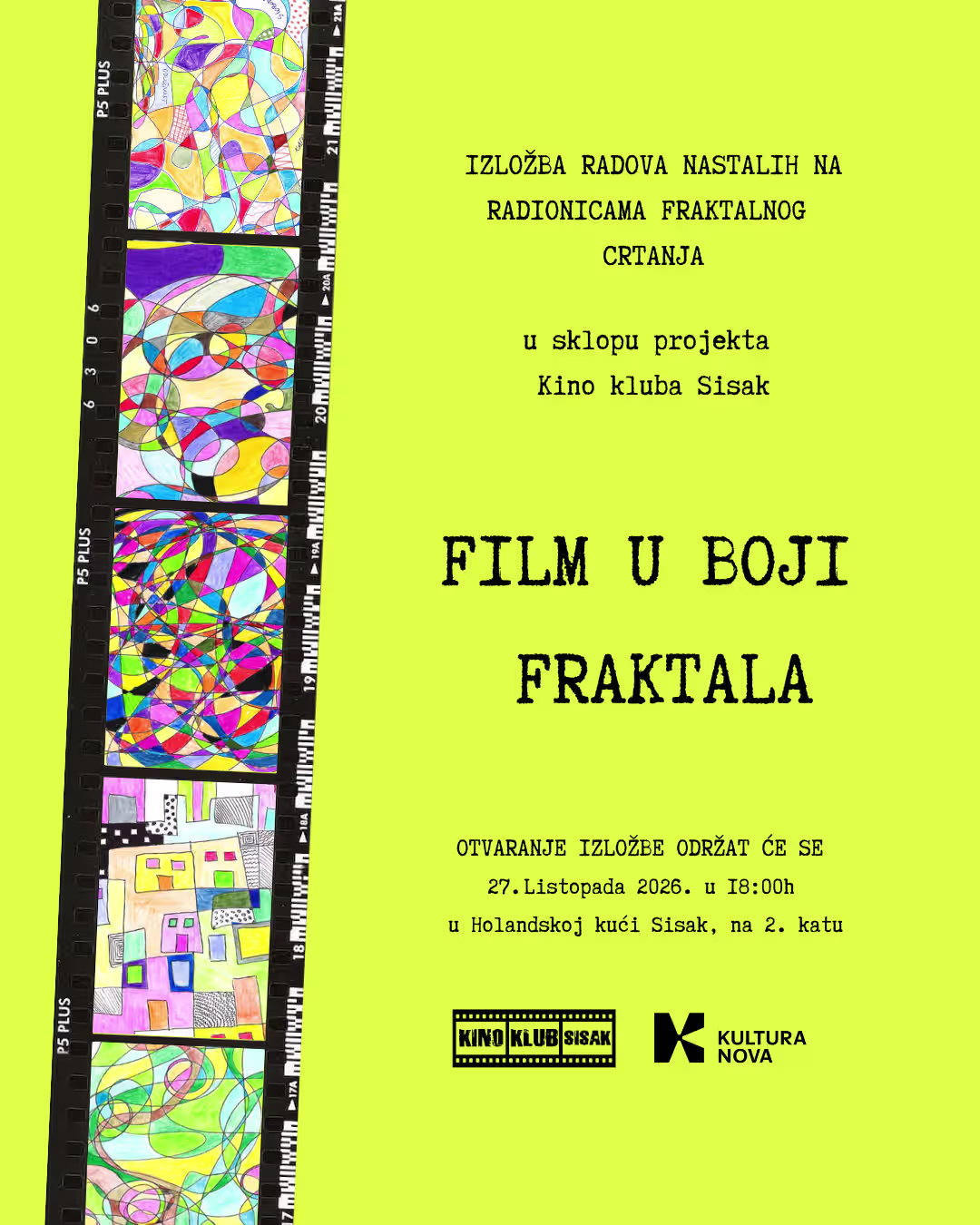 Izložba „Film u boji fraktala” Kino kluba Sisak