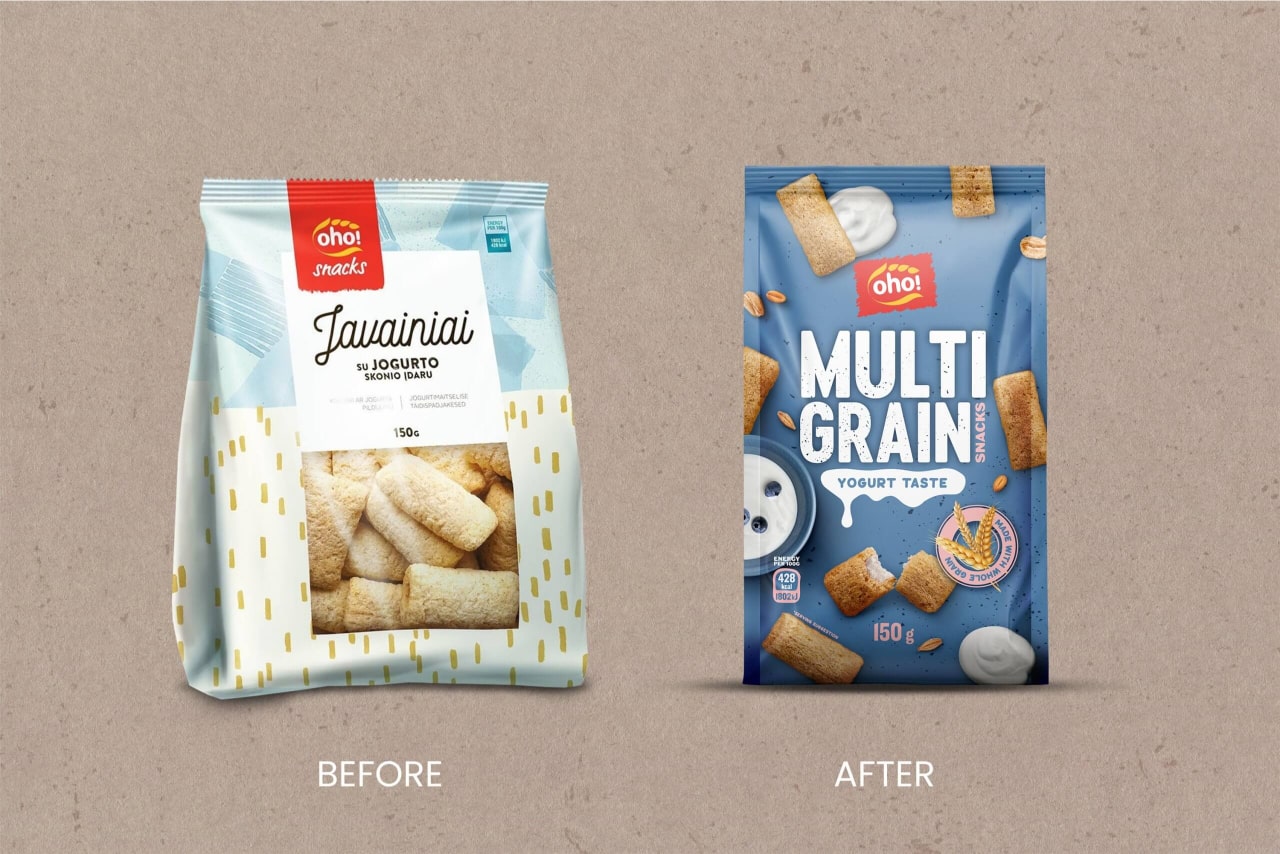 OHO MULTIGRAIN SNACK PACKAGING REFRESH