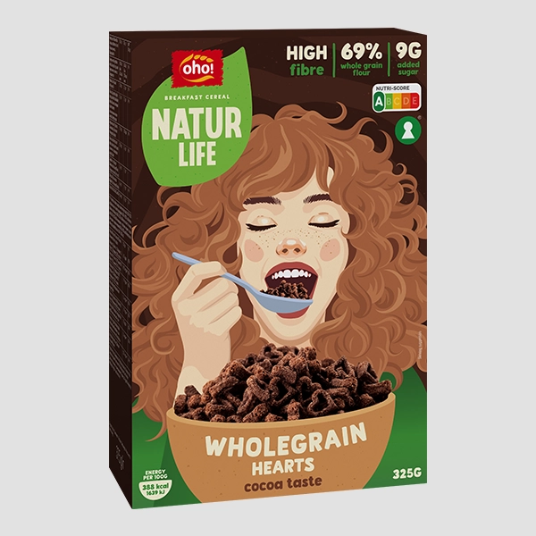 Natur Life Sveikesnių sausų pusryčių pakuočių dizainas