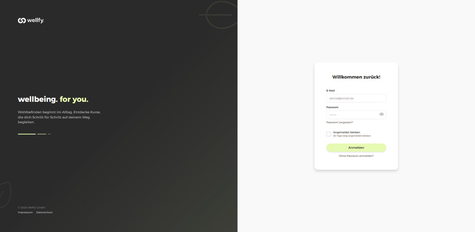 Login-Seite der neuen Kursplattform