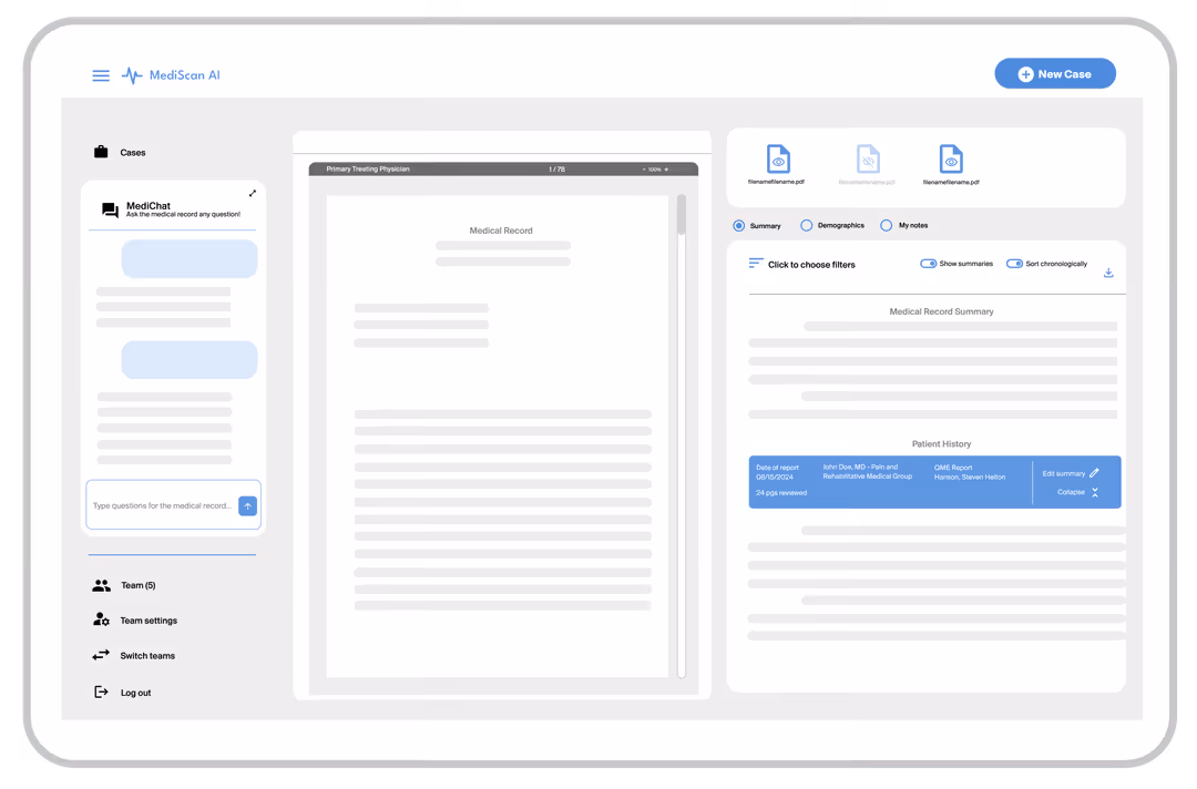 AI-powered medical legal record analysis for physicians