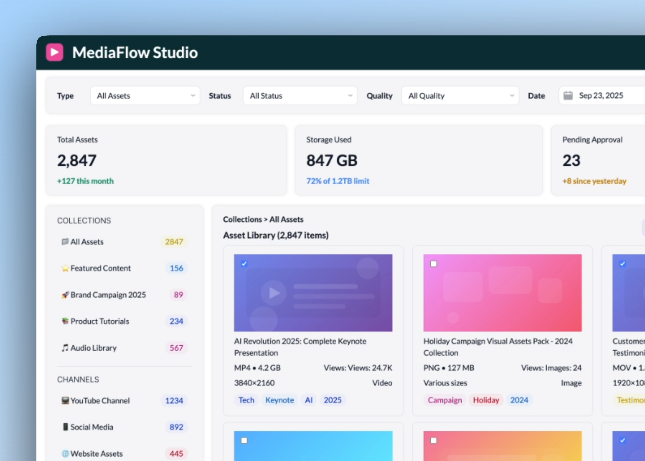 A custom media app for managing content libraries, built custom in Retool by Bold Tech
