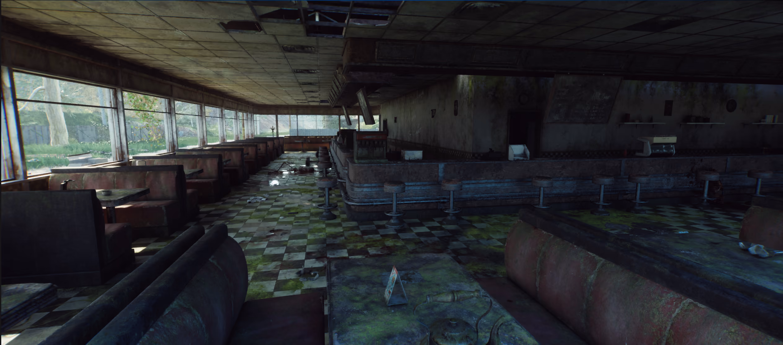 Abandoned diner interior in Deadlived
