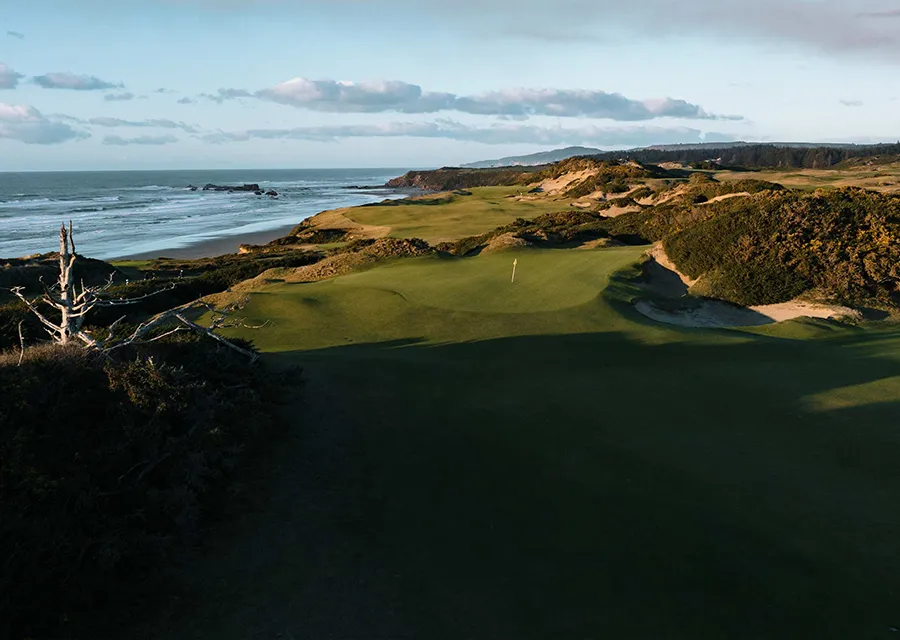 The third and 13th holes at Pacific Dunes