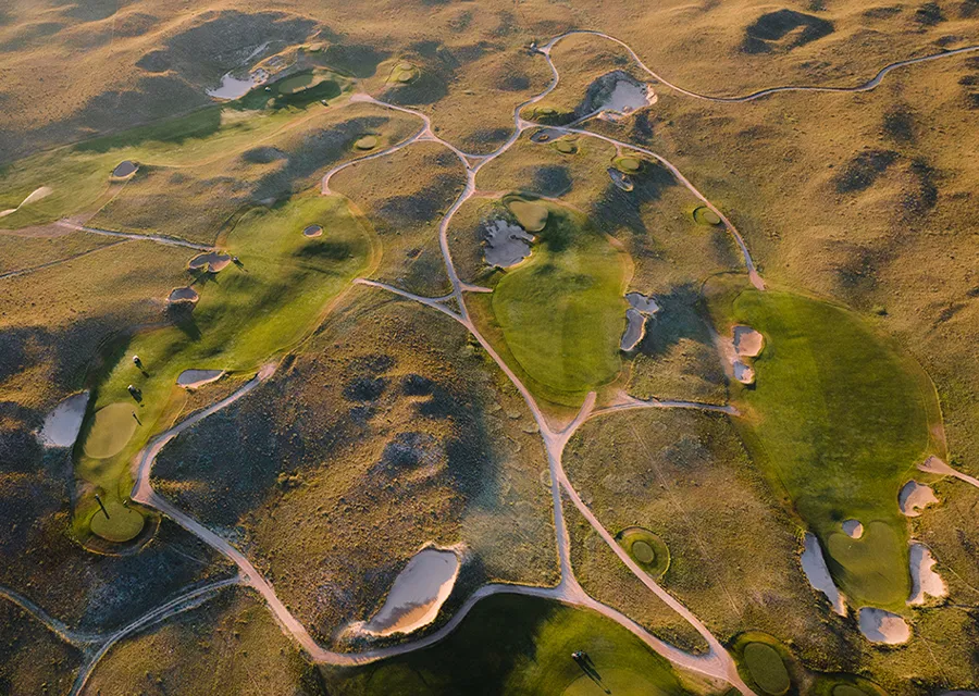 The fourth, fifth, seventh adn eighth holes at Sand Hills Golf Club